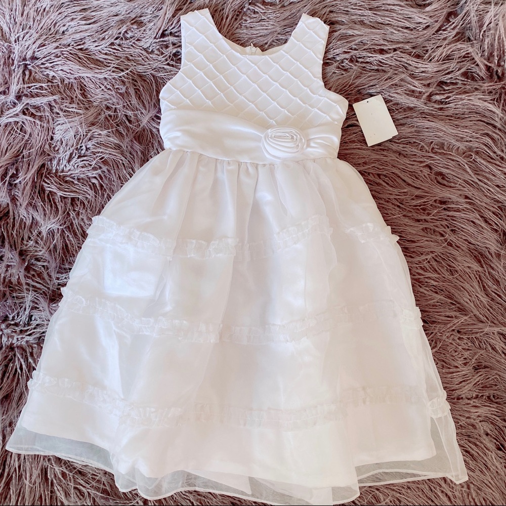 Sorbet Diamond Pleated Satin & Organza Dress